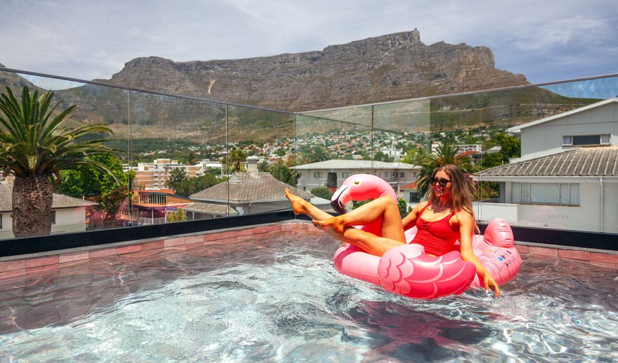 Pool and view in Tamboerskloof, Cape Town, Western Cape, South Africa