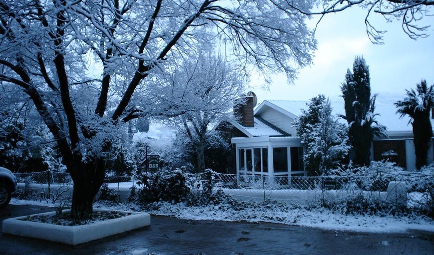 Rosewood Corner covered in Snow in Clarens, Free State Province, South Africa